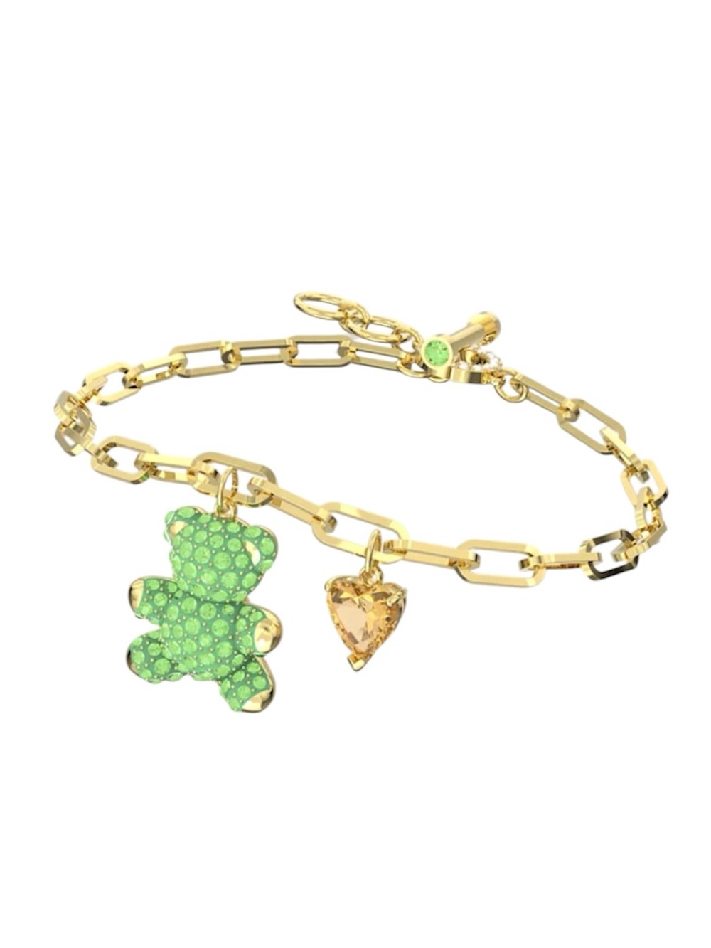 Swarovski Teddy Bracelet, Green, Gold-Tone Plated